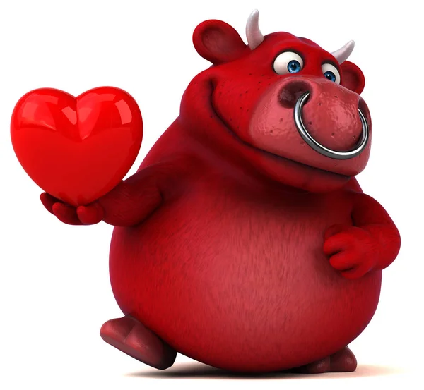 Cartoon character holding heart — Stock Photo, Image