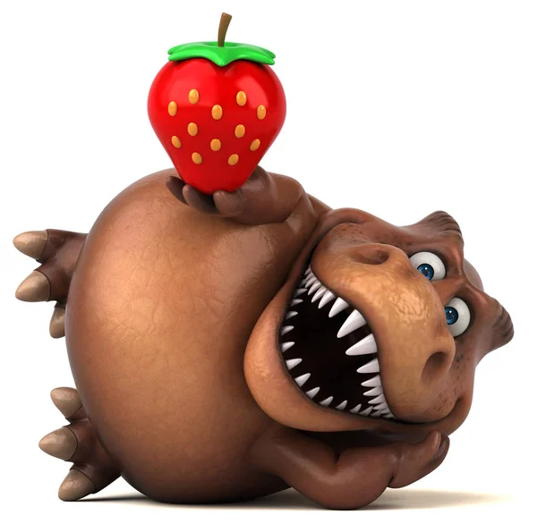 イチゴを保持している漫画のキャラクター — ストック写真