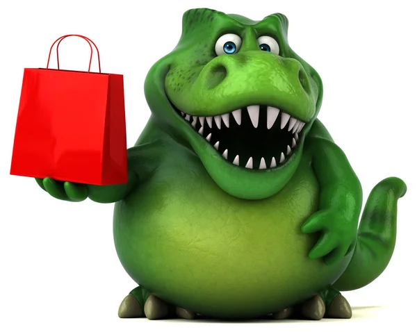 cartoon character holding shopping bag