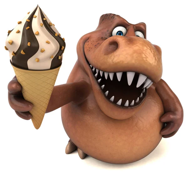 Персонаж мультфильма держит мороженое — стоковое фото