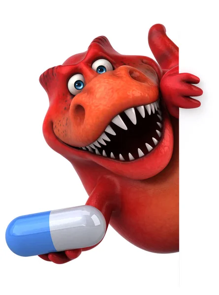 Lustige Cartoon-Figur mit Pille — Stockfoto