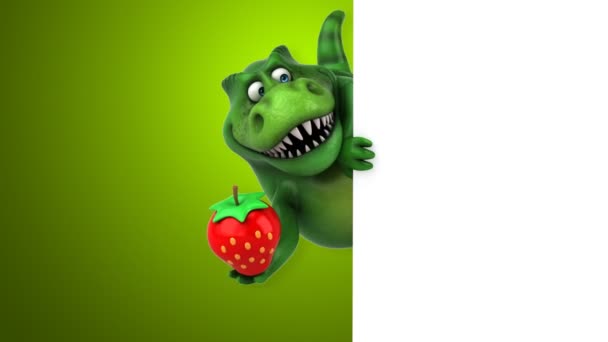 Cartoon character holding strawberry — Stock Video © julos #149026391