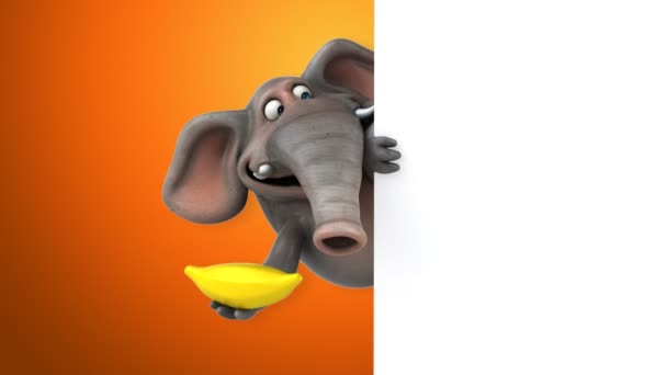 Personaggio dei cartoni animati con banana — Video Stock