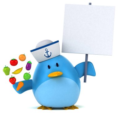  meyve ve sebze tutan çizgi film karakteri