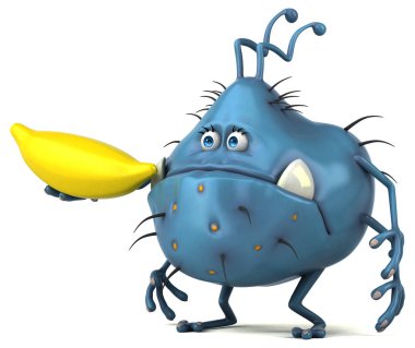 çizgi film karakteri holding muz