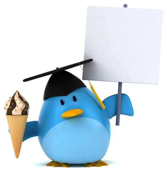 Personaggio dei cartoni animati in possesso di gelato — Foto Stock