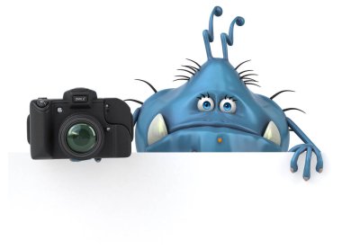  çizgi film karakteri holding kamera