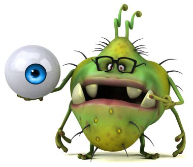 çizgi film karakteri holding göz 