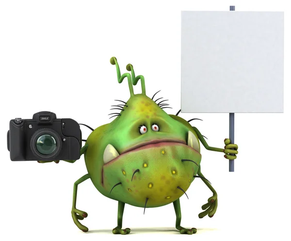 Cartoon character holding camera — Stock Photo, Image