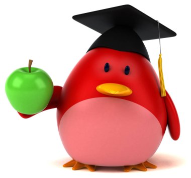   çizgi film karakteri holding elma