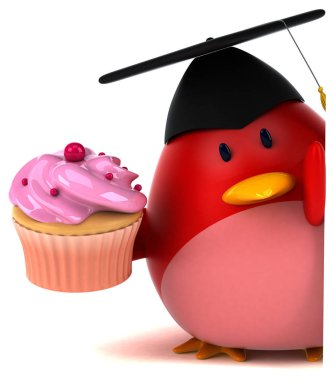   cupcake tutarak çizgi film karakteri