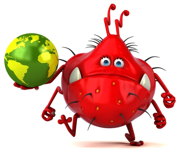 Cartoon character holding planet — Stock Photo, Image