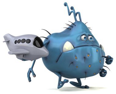 çizgi film karakteri holding uçak