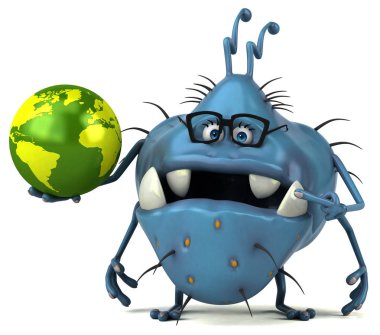 çizgi film karakteri holding gezegen