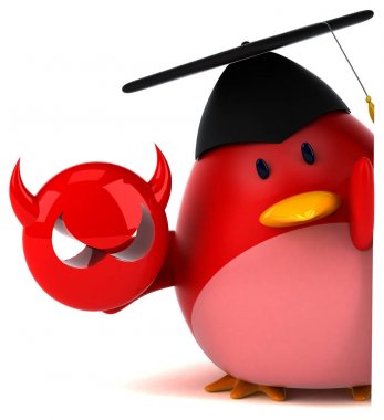 virüs işareti tutarak çizgi film karakteri 