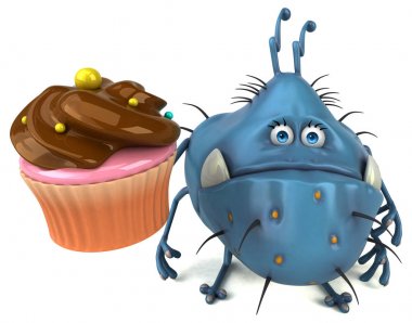   cupcake tutarak çizgi film karakteri