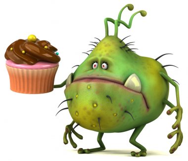   cupcake tutarak çizgi film karakteri