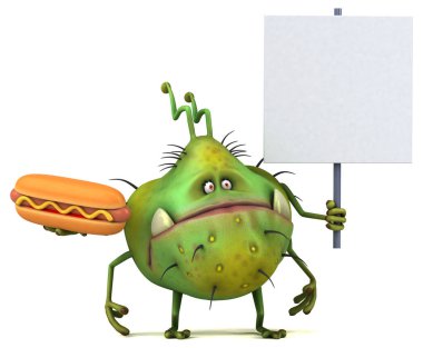 çizgi film karakteri hotdog holding