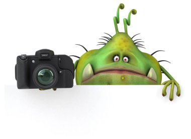  çizgi film karakteri holding kamera