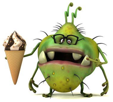 çizgi film karakteri holding dondurma 