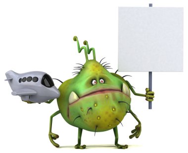 çizgi film karakteri holding uçak