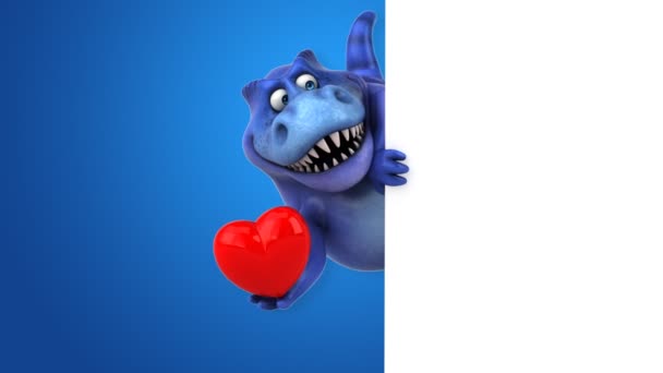 Dinosauro divertente con il cuore — Video Stock