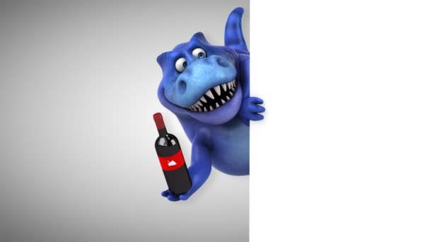 Personagem de desenho animado com vinho — Vídeo de Stock