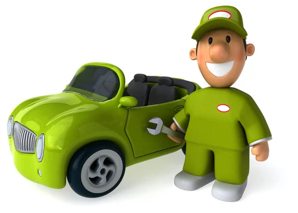 Leuk monteur reparatie auto — Stockfoto