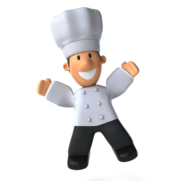 Leuke chef-kok springen — Stockfoto