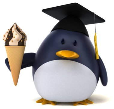 çizgi film karakteri holding dondurma 