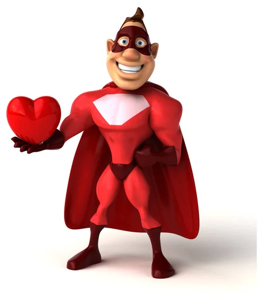 Superhero holding heart — Stock Photo, Image