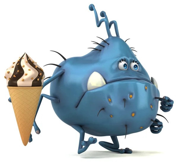 Personnage de dessin animé tenant crème glacée — Photo