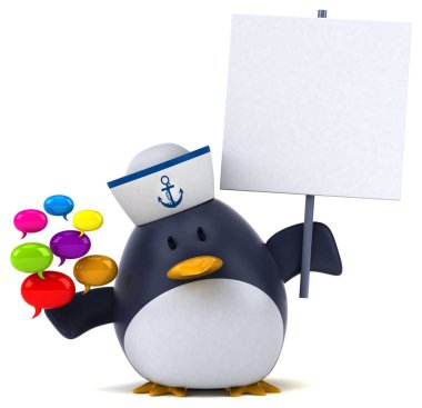 konuşma balonları tutan çizgi film karakteri