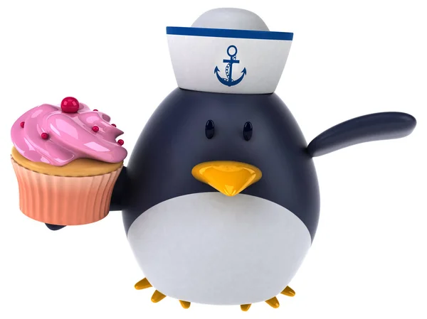 Zeichentrickfigur mit Cupcake — Stockfoto