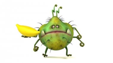 çizgi film karakteri holding muz