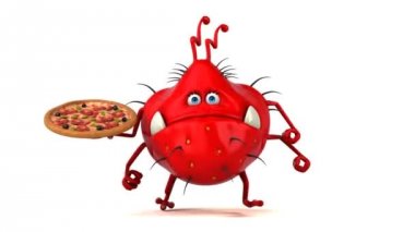 çizgi film karakteri pizza holding