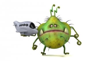 çizgi film karakteri holding uçak