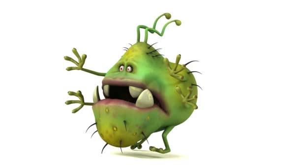 Lustige Bakterien laufen — Stockvideo