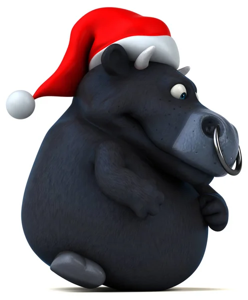 Cartoon character in santa's hat — Stock Photo, Image