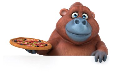 çizgi film karakteri pizza holding  