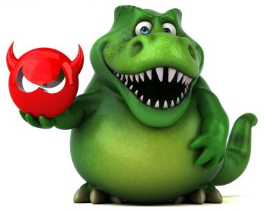 virüs işareti tutarak çizgi film karakteri 