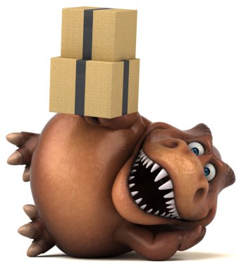  kutuları tutarak çizgi film karakteri