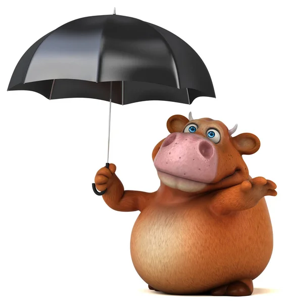 Personagem de desenho animado segurando guarda-chuva — Fotografia de Stock