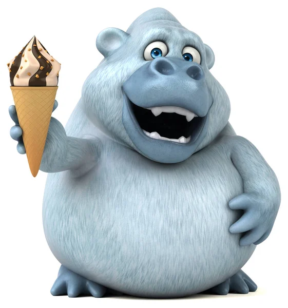 Cartoon karakter bedrijf ijs — Stockfoto