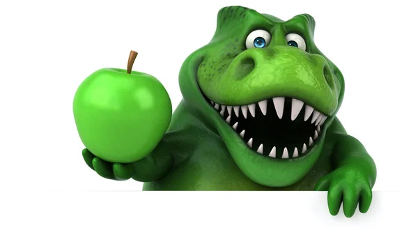 Personaje de dibujos animados celebración de manzana — Foto de Stock