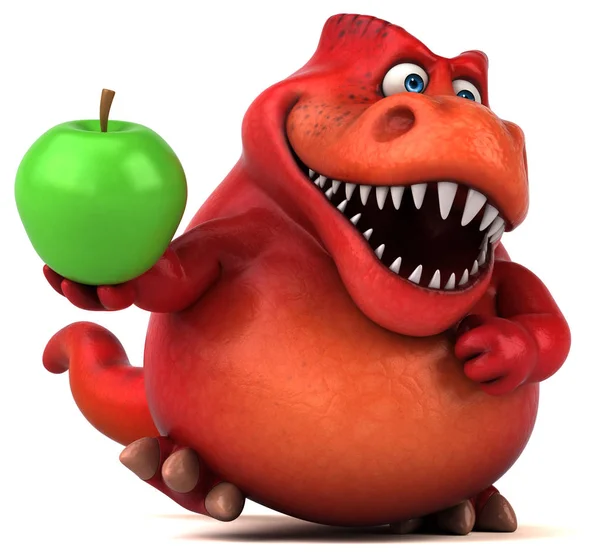 Cartoon character holding apple — Stock Photo, Image