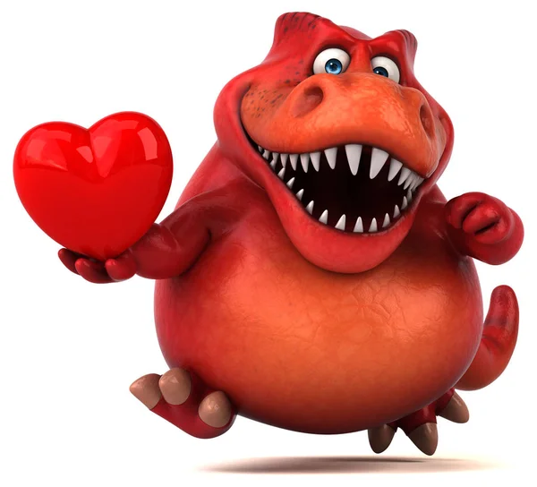 Kreslená postava držící srdce — Stock fotografie