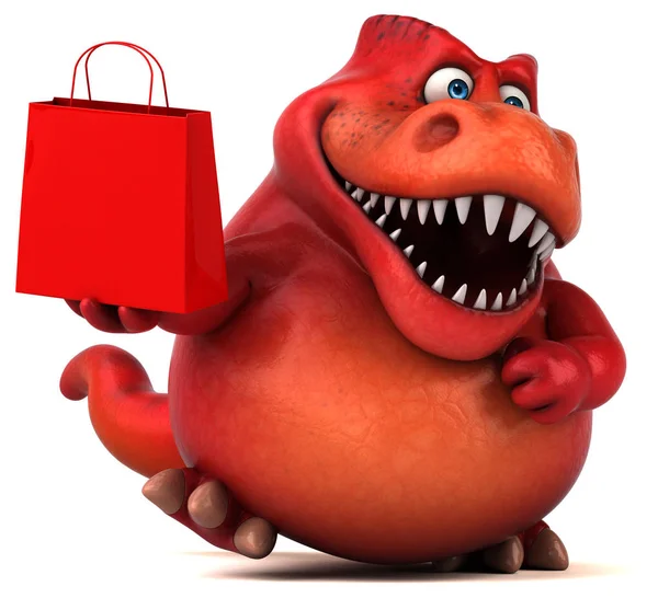 Personaggio dei cartoni animati in possesso di shopping bag — Foto Stock