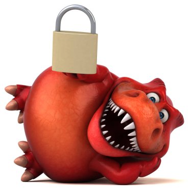 çizgi film karakteri holding asma kilit