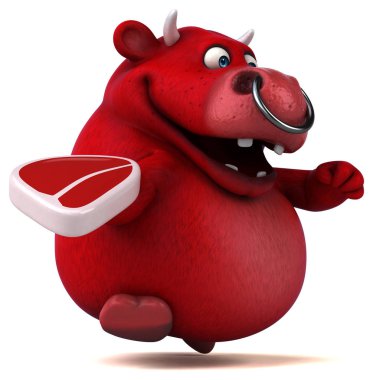 eğlenceli çizgi film karakteri eti holding